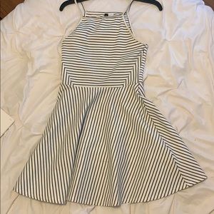 Black and white striped dress